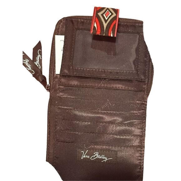 NEW WITHOUT TAGS women Vera Bradley Puccini Small Fold Wallet Floral Brown - Picture 5 of 8